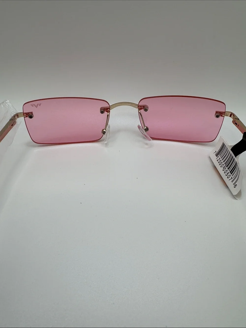 Pink Rimless Rectangle Sunglasses - Women Accessories